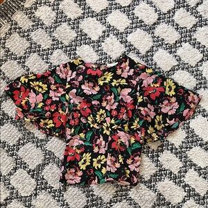 Topshop Floral Blouse - Black, Red, Yellow